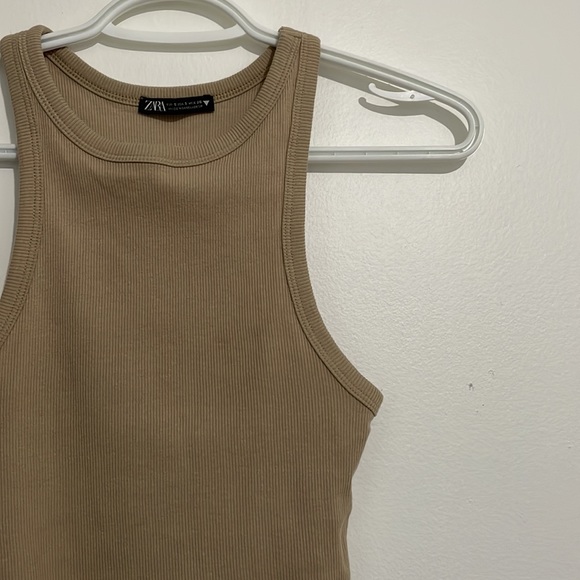 Tan Zara Cropped tank top - Picture 3 of 4